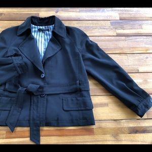 NINE WEST jacket trench coat size 14 Black